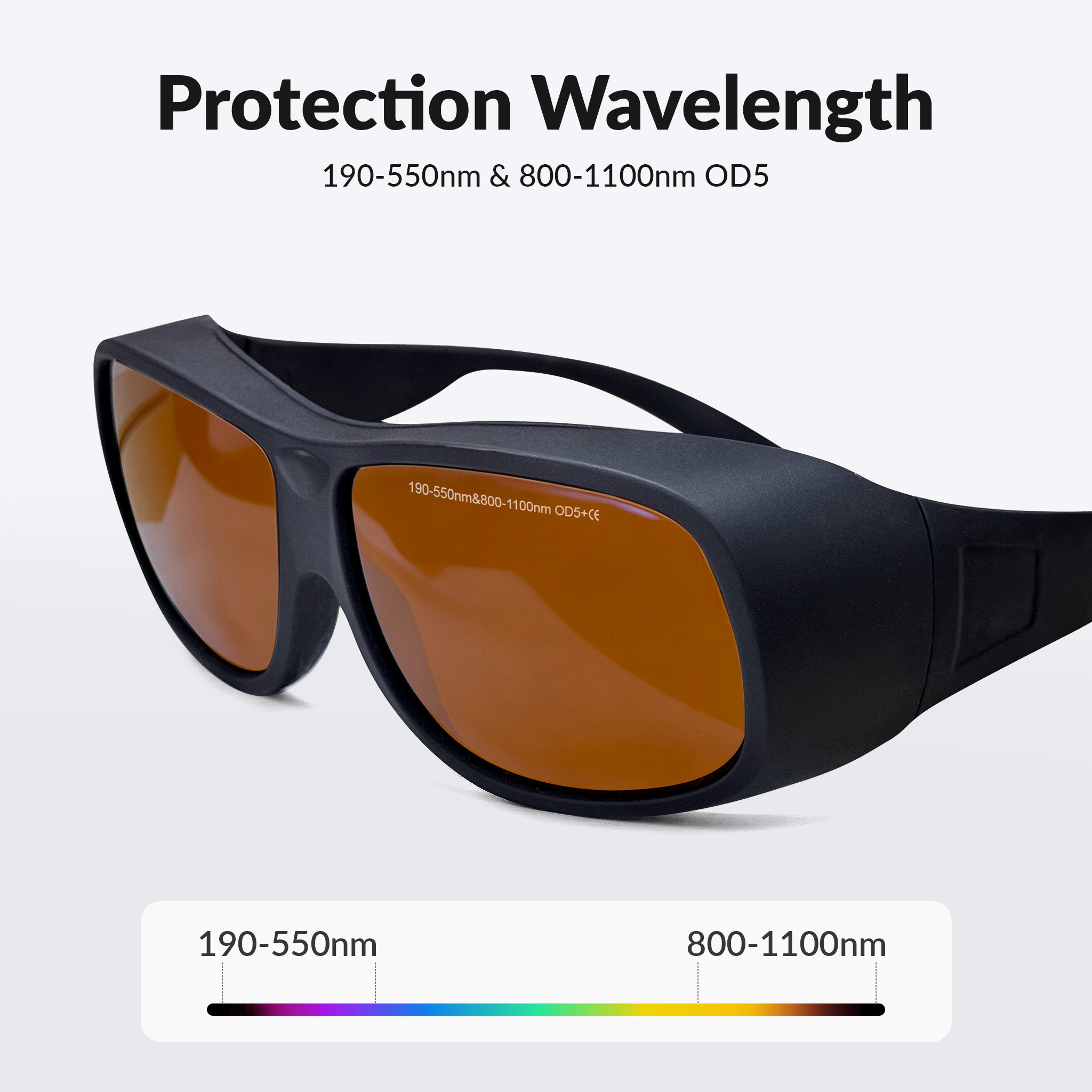 190-550nm & 800-1100nm Laser Safety Goggles