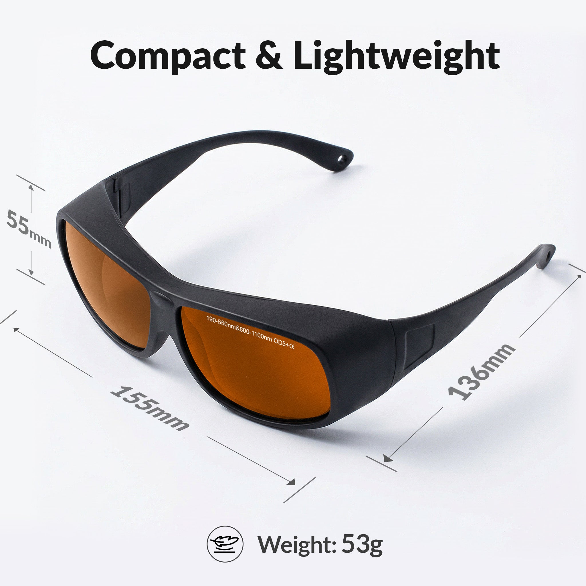 190-550nm & 800-1100nm Laser Safety Goggles